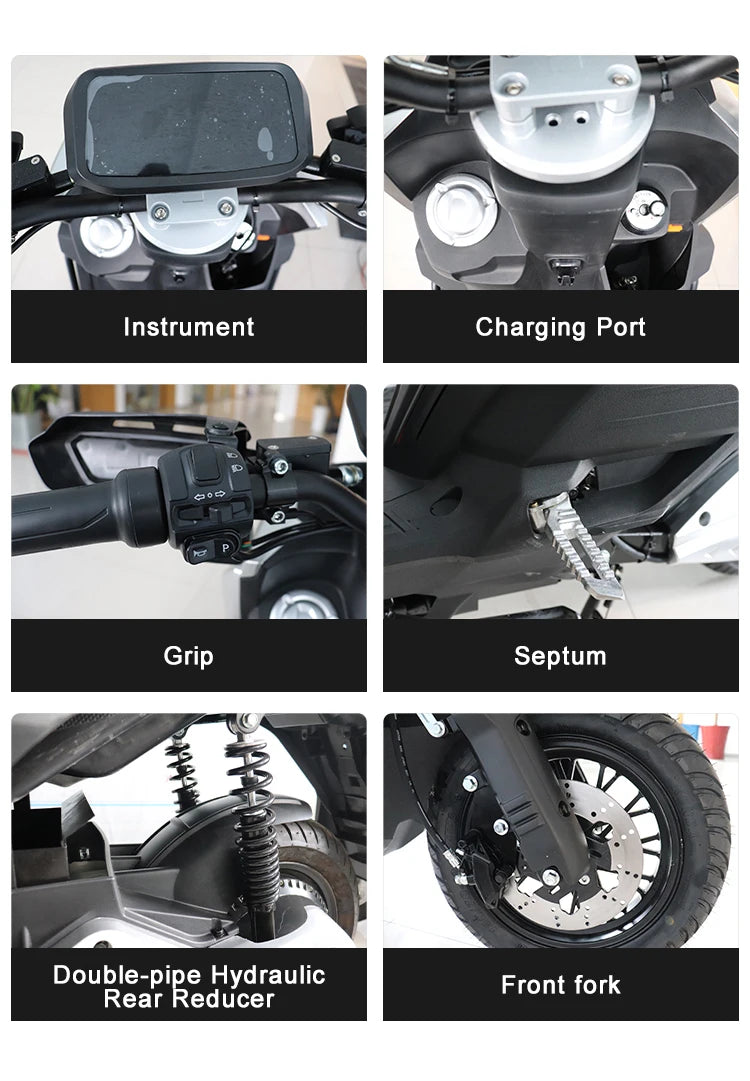 The High-power 2000W Motor Electric Motorcycle High-speed 60km/h Speed Lithium Electric Motorcycle