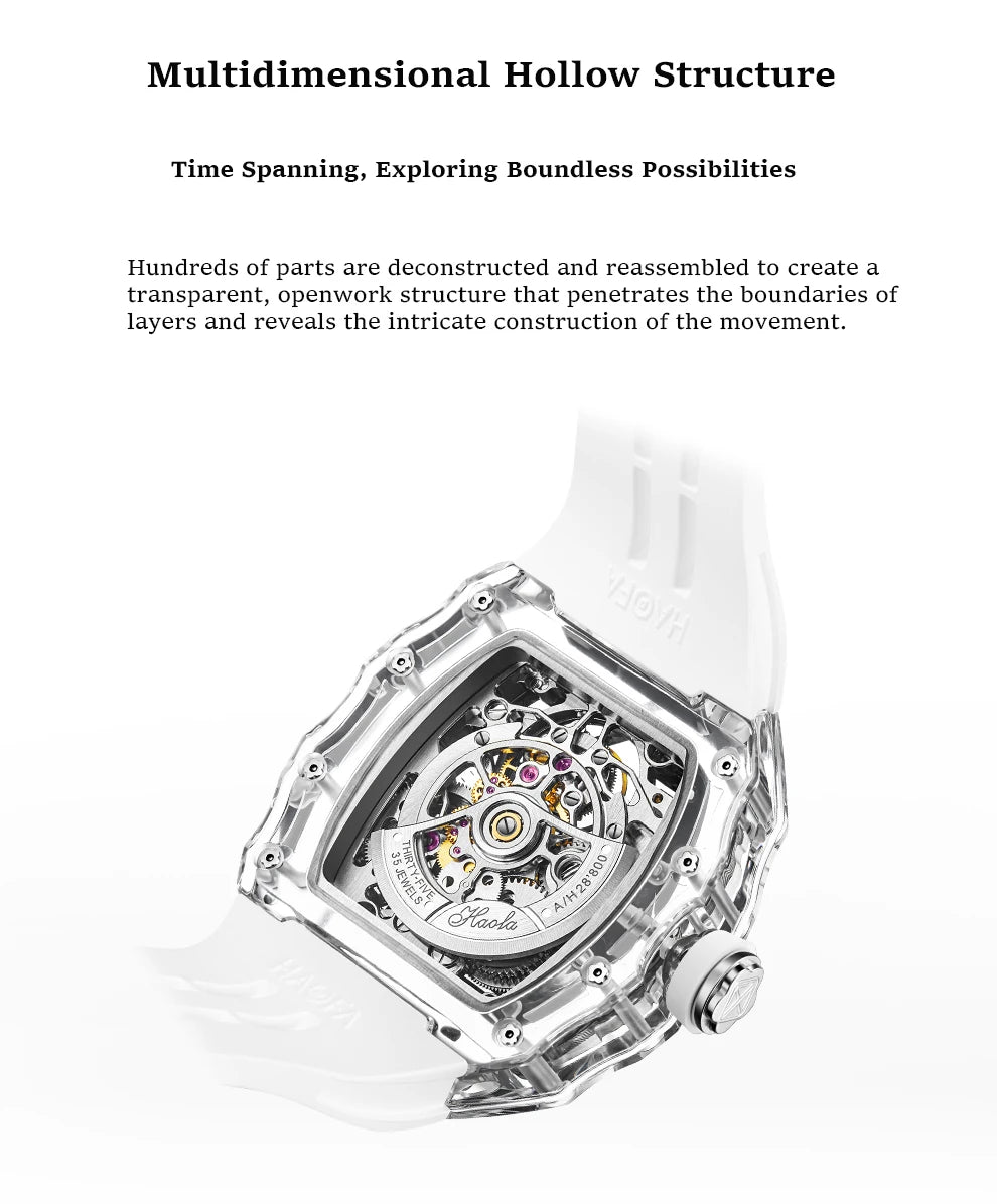 Haofa Flying Automatic Tourbillon Man Watch 2210 Luxury Mechanical Skeleton K9 Sapphire Crystal Case Watches for man Vintage