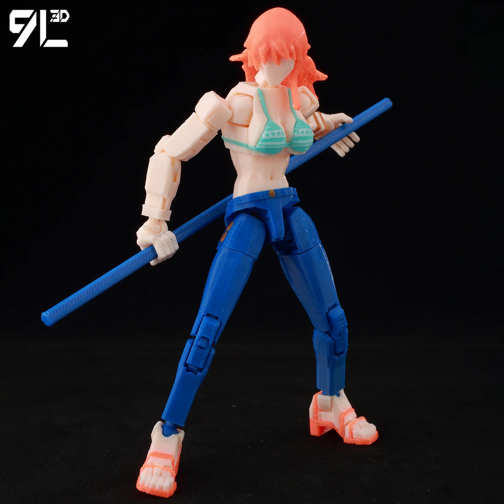 9L3D Printed Anime One Piece Naruto Demon Slayer Dummy13 Lucky T13 Movable Shapeshift Action Figures Mannequin Toys Collectors
