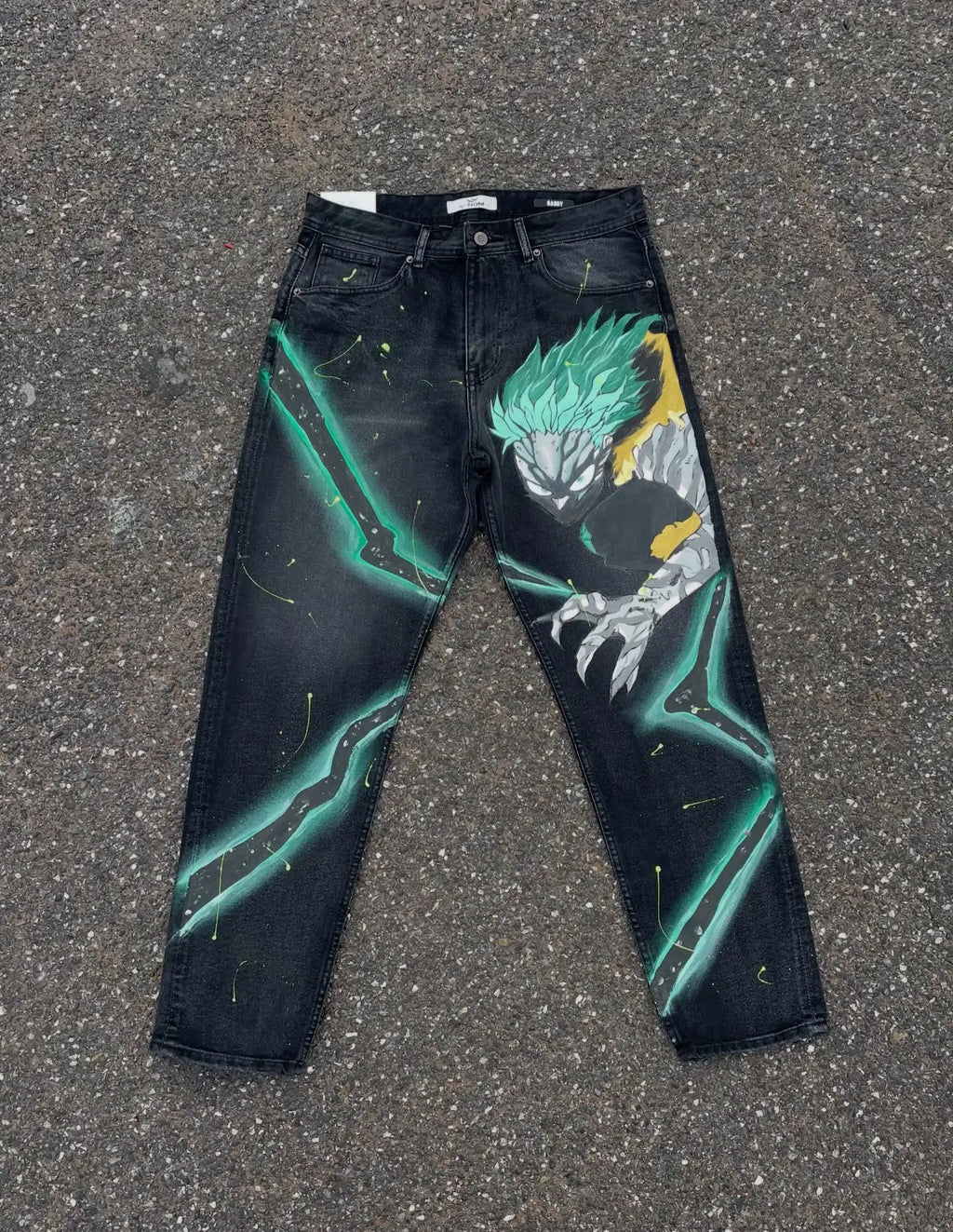 Harajuku High Street Popular Anime Jeans Y2k Baggy Jeans Vintage Wide Leg Denim PantsStreetwear Couples Trouser Men Clothing