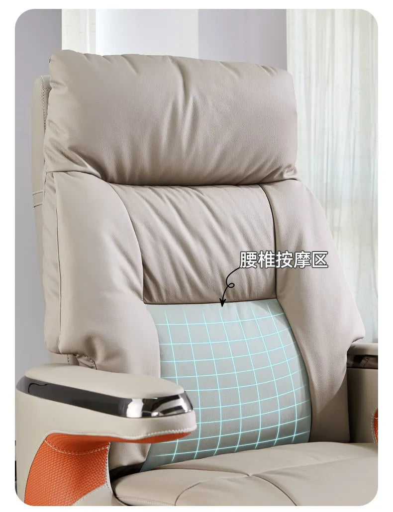 Luxury Electric Massage Executive Chair - Ergonomic Genuine Leather Gaming Office Desk Chair with Premium Design Furniture JT40