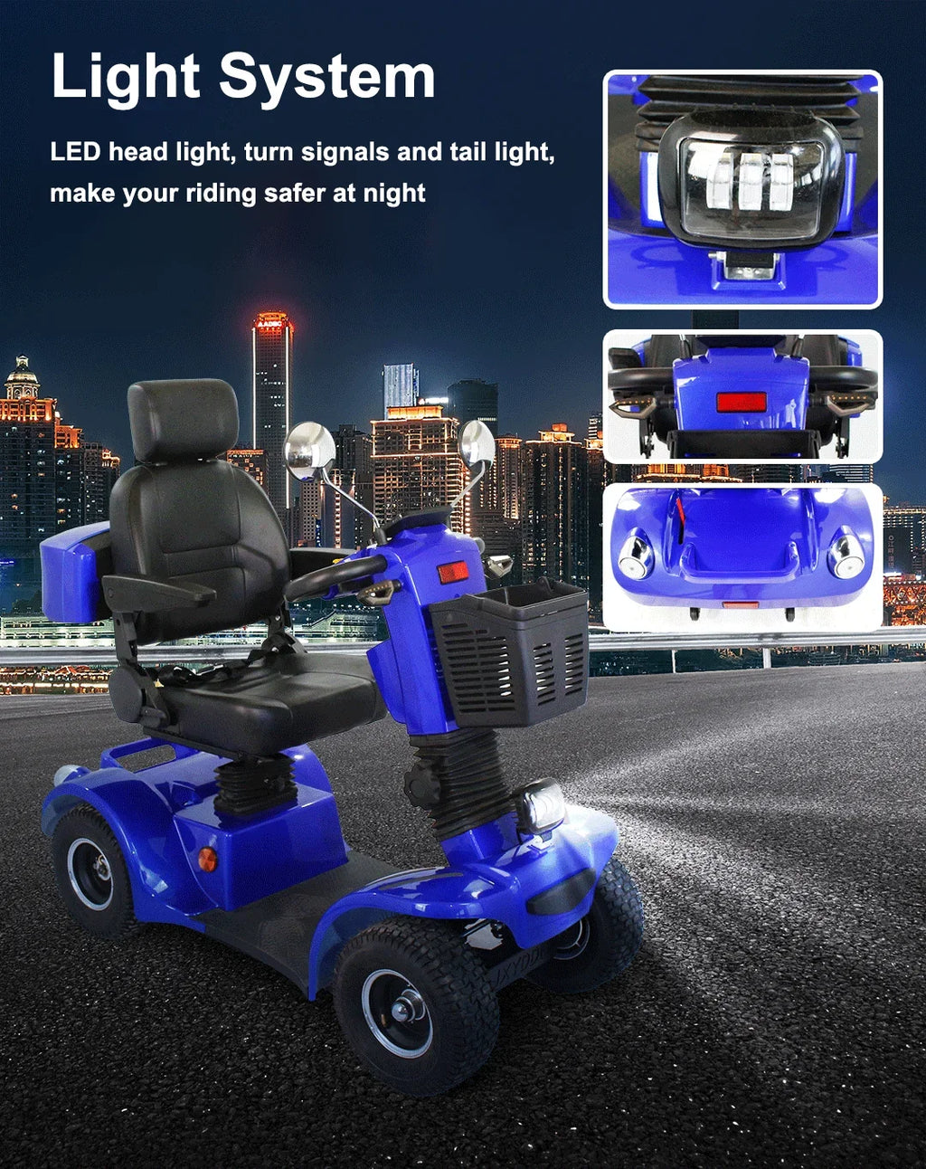 Factory Hot Selling Anlochi  Elderly Handicapped Mobility Scooter 4 Wheel 600W Electric Adults Scooters disled E-Scooter