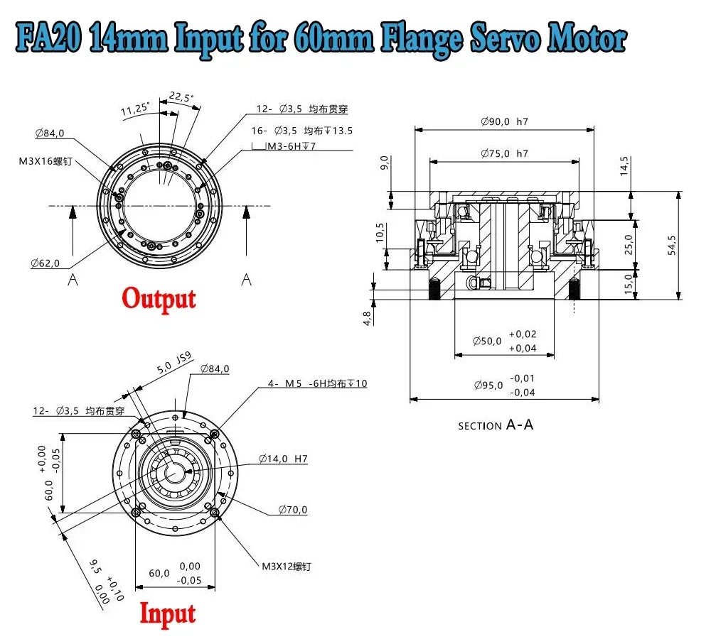 20 Arcsec Harmonic Reducer Harmonic Drive Robot  Arm Collaborative Robots For Humanoid Robot Manipulator Factory automation
