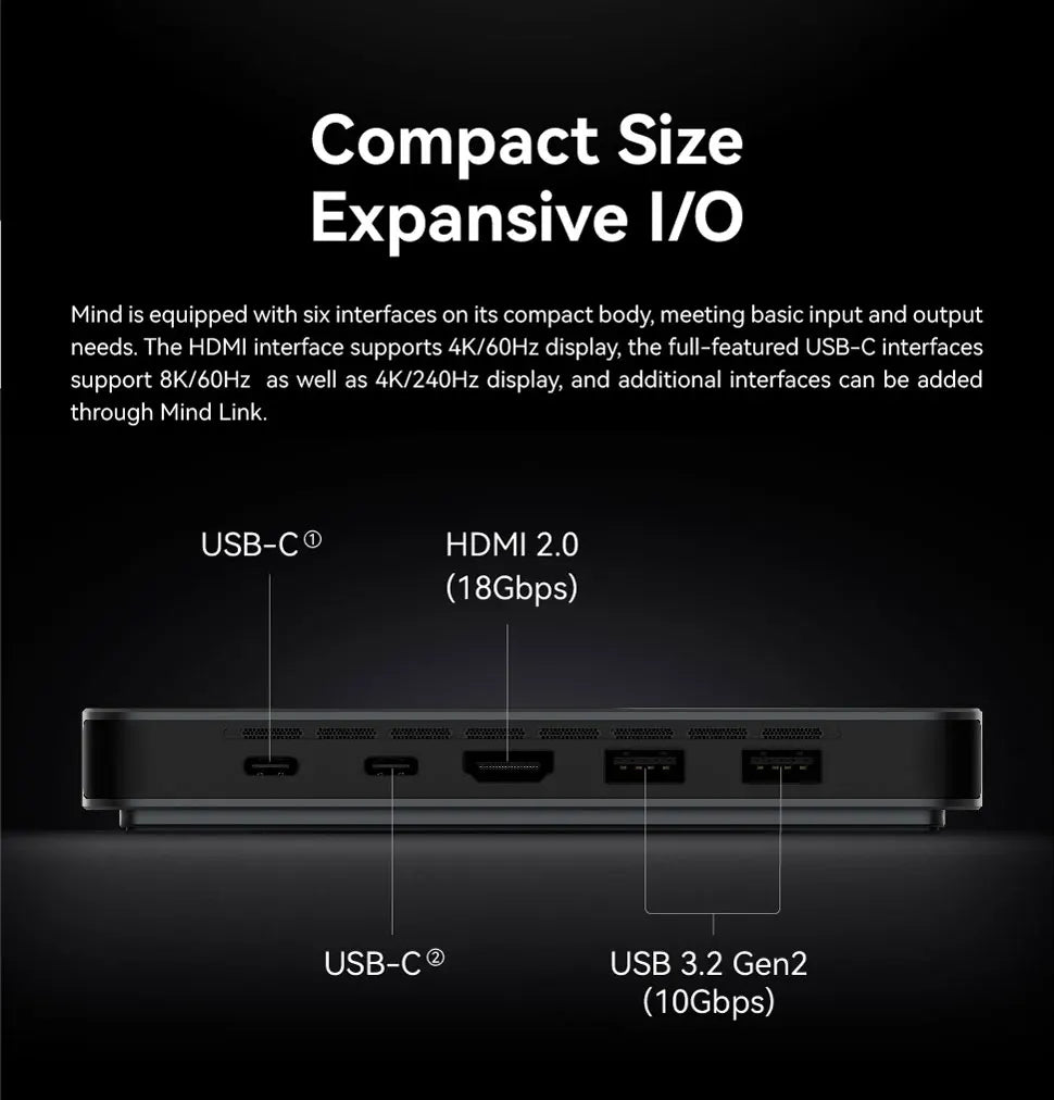 Khadas Mind 1 Mini PC, Intel Core i7-1360P 5.0GHz Micro Desktop Computer with 5.55Wh Standby Battery, 32GB+1TB WiFi 6E, BT5.3