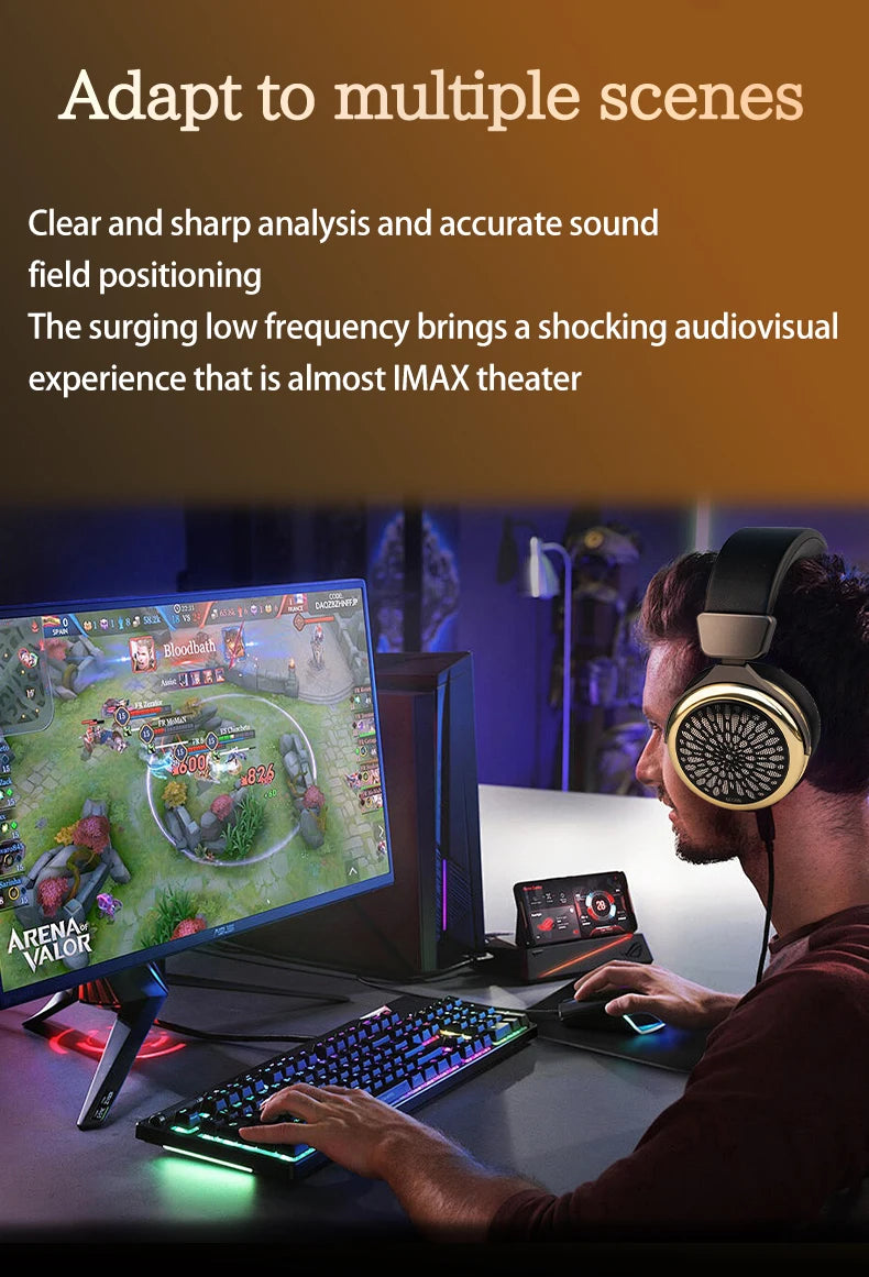 QIGOM Demon Saint 110MM Orthodynamic Planar HIFI Wired Headset Headphone with 3.5mm/4.4mm Replaceable OFC Liz Structural Cable
