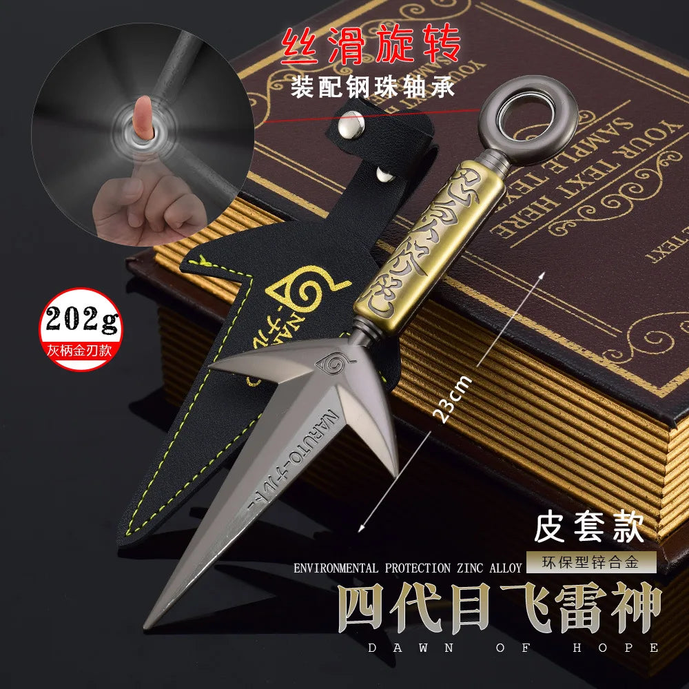 3 Styles Namikaze Minato Weapon 23cm/9.84inch Rotatable The Art of Flying Thunder God Kunai Metal Craft Model Turn Ninja Toys