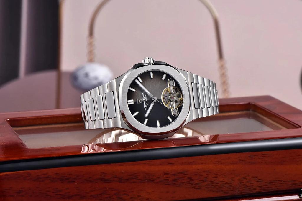 PAGANI DESIGN PD-YS025 New Automatic Men's Watch Full Stainless Steel Mechanical Wrist Watch for Men, Sapphire Dial Glass
