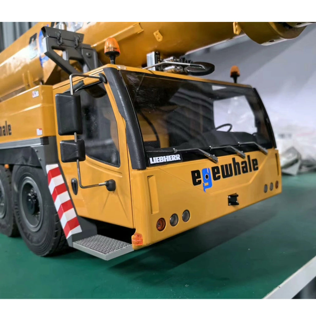 D1350 RC Crane 1/14 6-Axis RC Crane Hydraulic Electric Crane Metal Model with Light and Sound System Adult RC Car Model Toy
