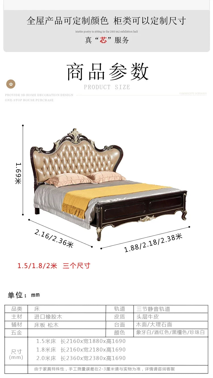 Wooden Modern Bed Frame Double Storage Space Twin Headboards Double Bed Full Size Luxury Muebles De Dormitorio Home FurnitureX