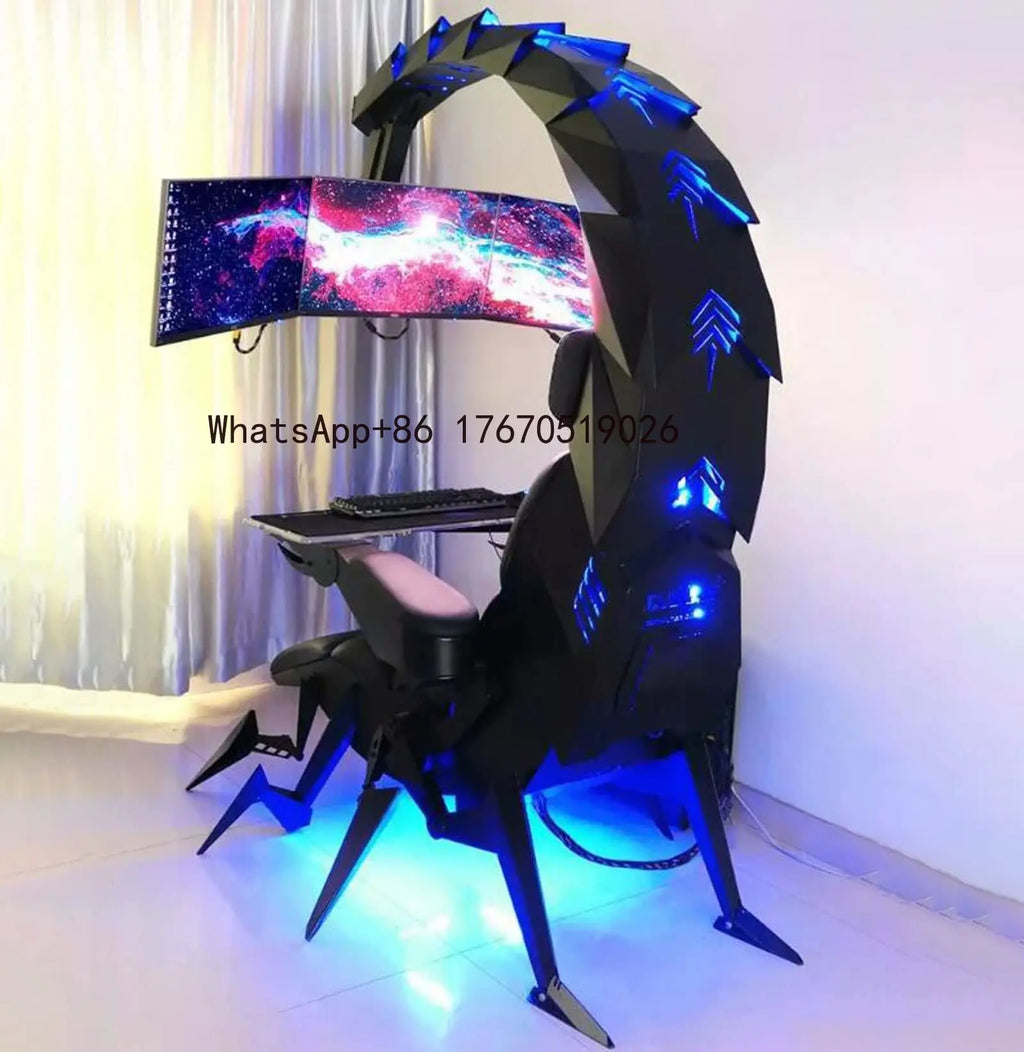 2026-Scorpion Zero Gravity Silla Support High Back Recliner Gamer Revolving Computer with Backrest Adjustable Gaming Chair