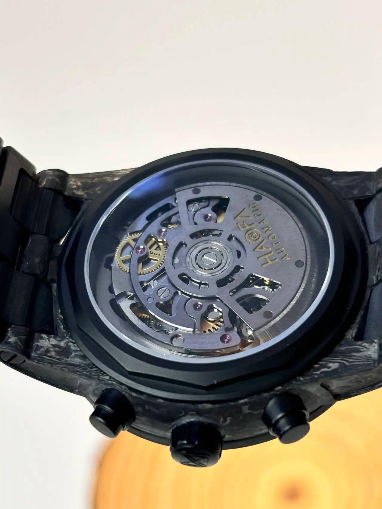 Haofa Watch for Men Full Carbon Fiber Chronograph Automatic Mechanical Watch Sapphire Waterproof Wristwatch Multifunction 2366-1
