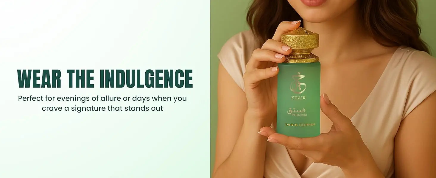 Paris Corner Pistachio Khair Unisex Perfume 3.4 Fl Oz Edp for Men and Women Long Lasting Fragrance Natural Perfume Cologne