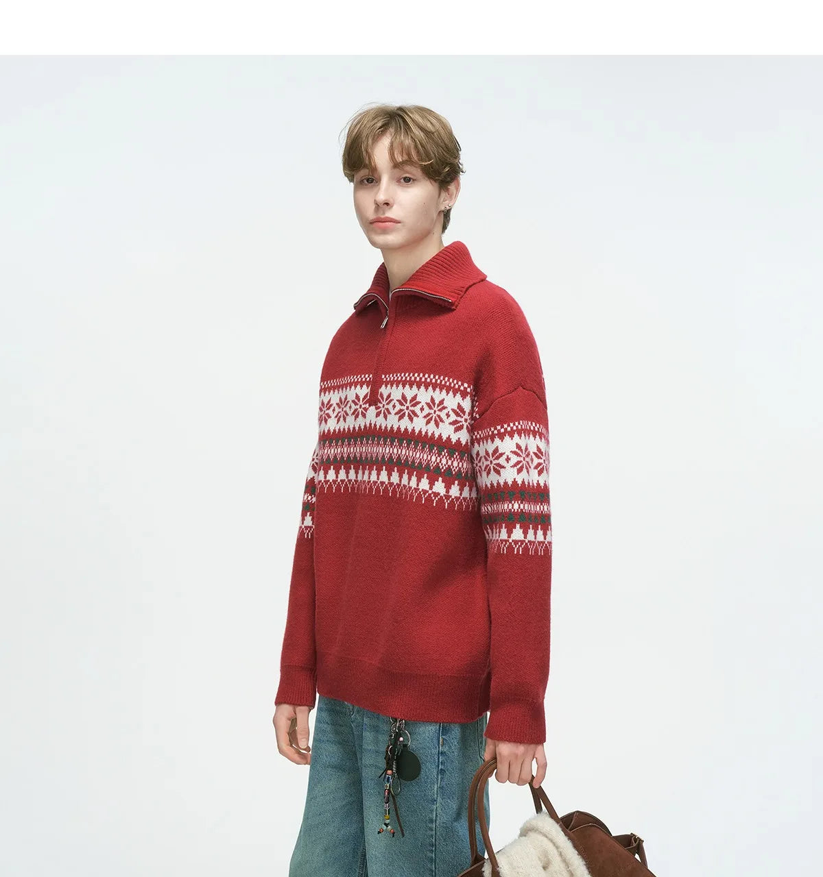 Fur Collar Pullovers Anime Mens Plaid Checkered Pattern Traditional Classic Autumn Winter Business Office School Preppy Style OL