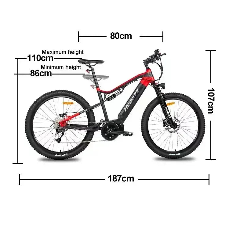 Detachable Electric Bicycle 500W Motor 48V15AH Battery E-bike 27.5 inch shock absorption mountain off-road Electric bike
