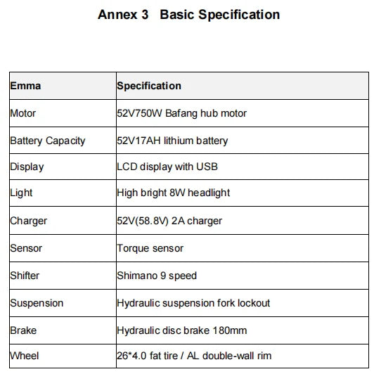 26" MOUNTAIN ELECTRIC BIKE 750W 52V 17AH UP TO 32KM/H E-BIKE & Torque sensor