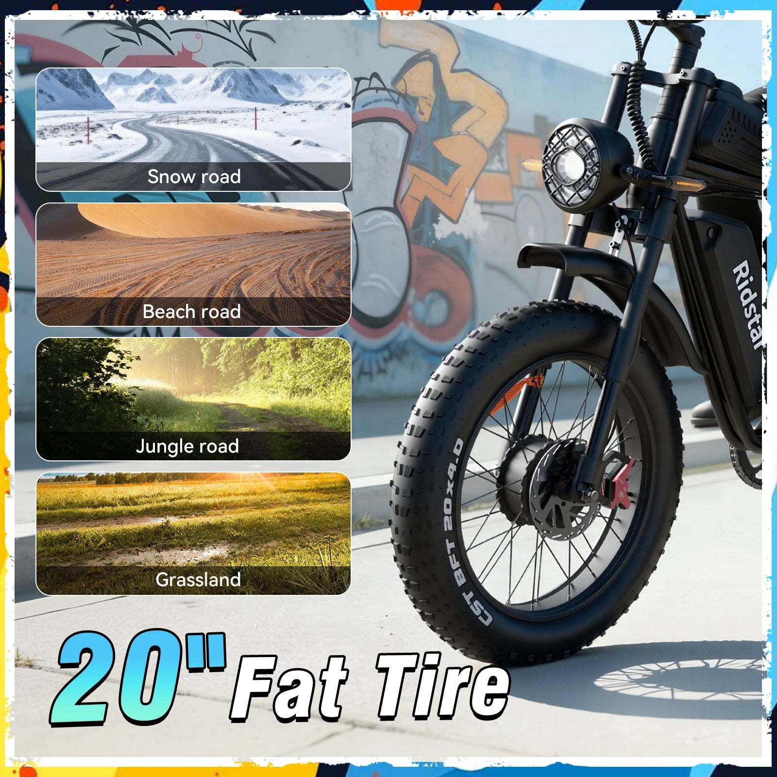 RIDSTAR PRO30 4000W Electric Bike for Adults 33MPH 48V 40AH 20x4" Fat Tire Dirt Bike Shimano 7-Speed E-Bike Commuter Motorcycle
