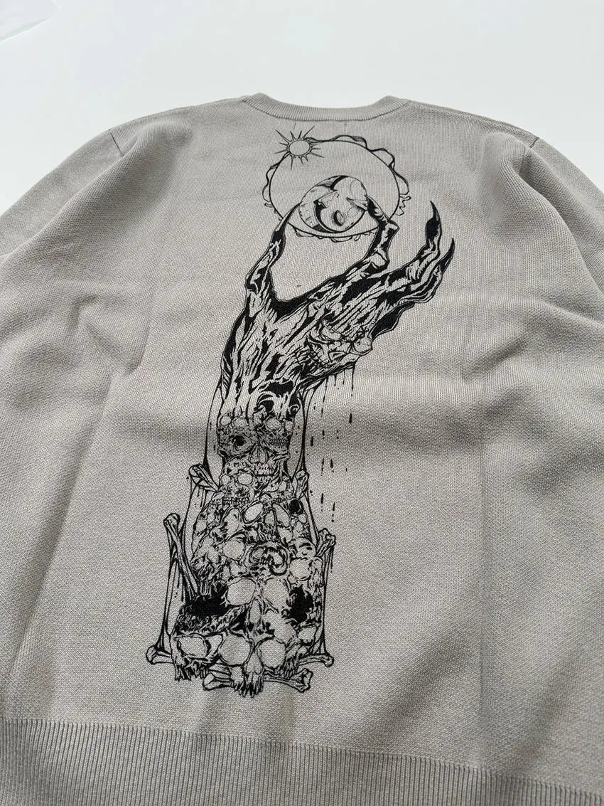 Heavyweight Anime Character Y2K Style Oversized Knitted Sweater Couple Loose Autumn Winter Overhead Knitted Pullover