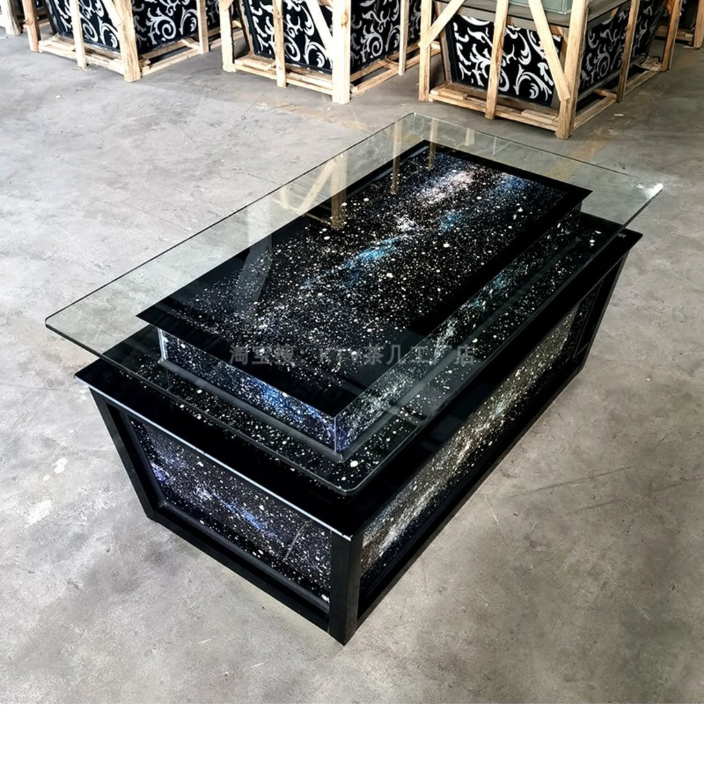 Luminous Tempered Glass Coffee Table Custom Color Size Coffee Table Display Design salon Wohnzimmer Tisch Home Accessories