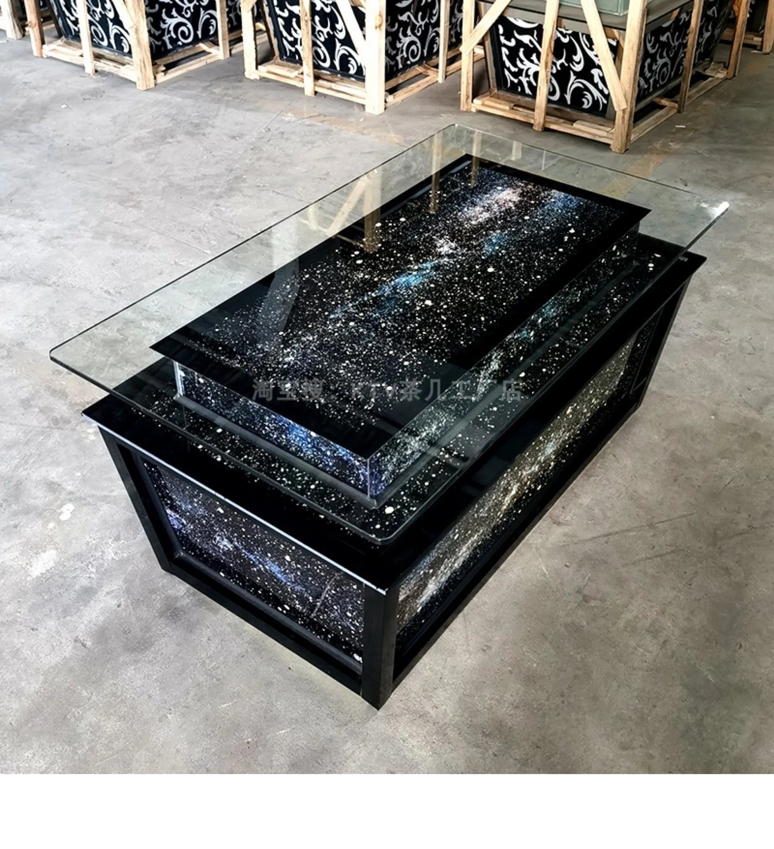 Luminous Tempered Glass Coffee Table Custom Color Size Coffee Table Display Design salon Wohnzimmer Tisch Home Accessories