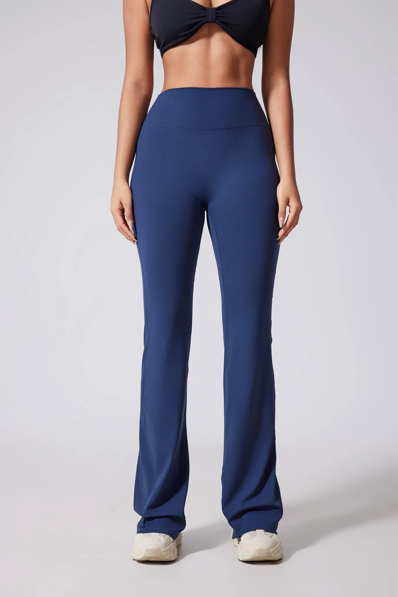 DIAS FIT JOY Women's Hip lifting flared pants high waisted yoga fitness pants sports micro flared yoga pants wide leg pants