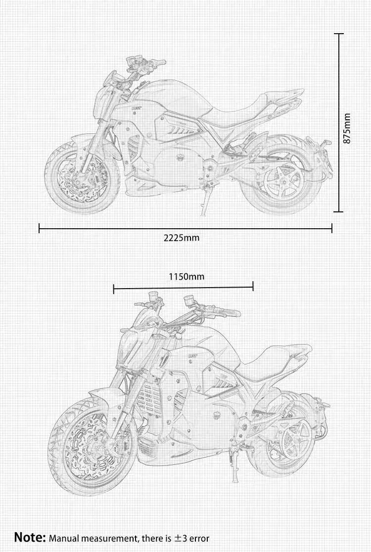 DK-M Racing Electric Motorcycle High Speed 20000W Lithium Battery 160km/h 5000w 8000w Motor Power Options