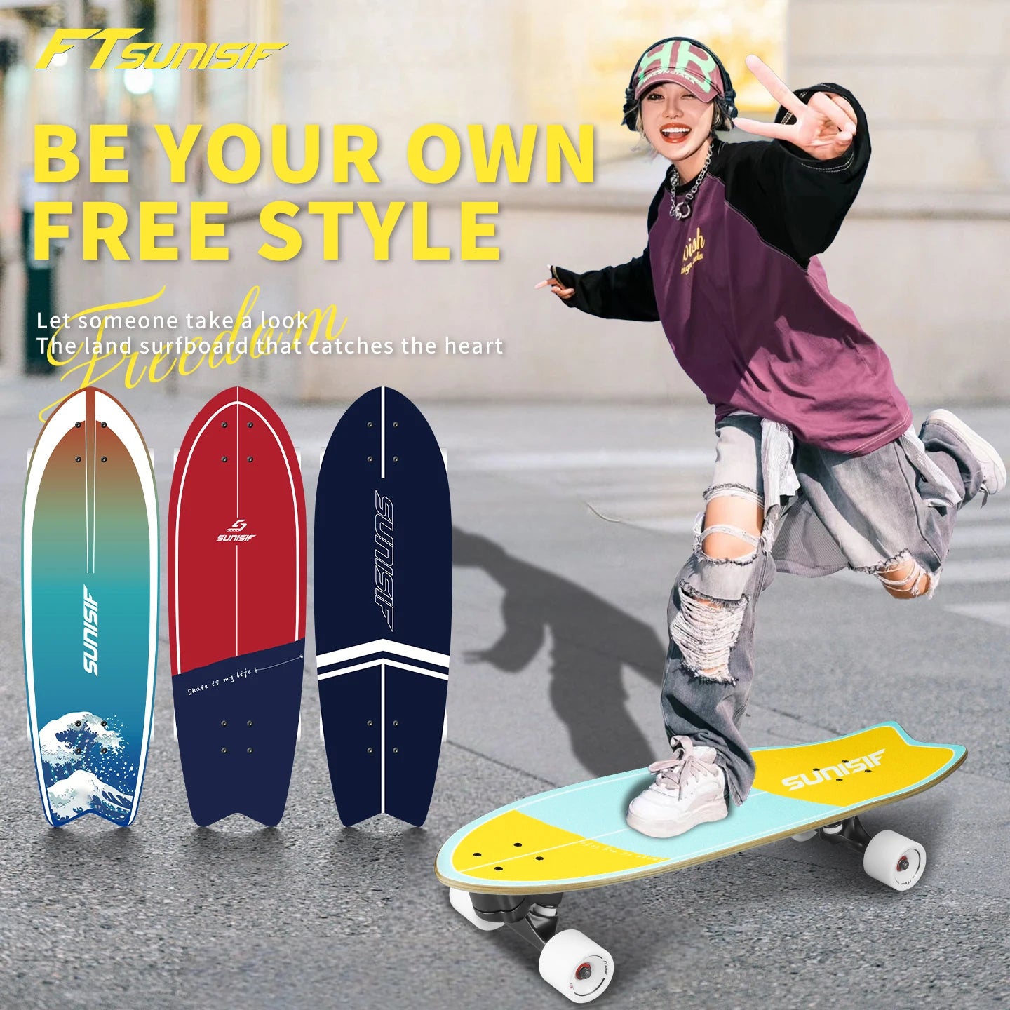 Surfskate Board Fishtail Smooth Outdoor Cruising Based Pump Board Surf Trainer Electric Skateboard Surf High Speed Portable