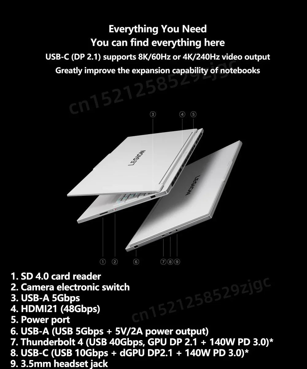 Lenovo Legion Y9000X Laptop Gaming Laptop Intel Core Ultra 9 275HX 16-inch 32GB/1T SSD RTX5060/5070 240Hz Notebook PC