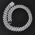 Hip Hop Jewelry 20mm Thick Cuban Link Chain Crystal Miami Gold Silver Two Color Iced Out CZ Cuban Chain Necklace