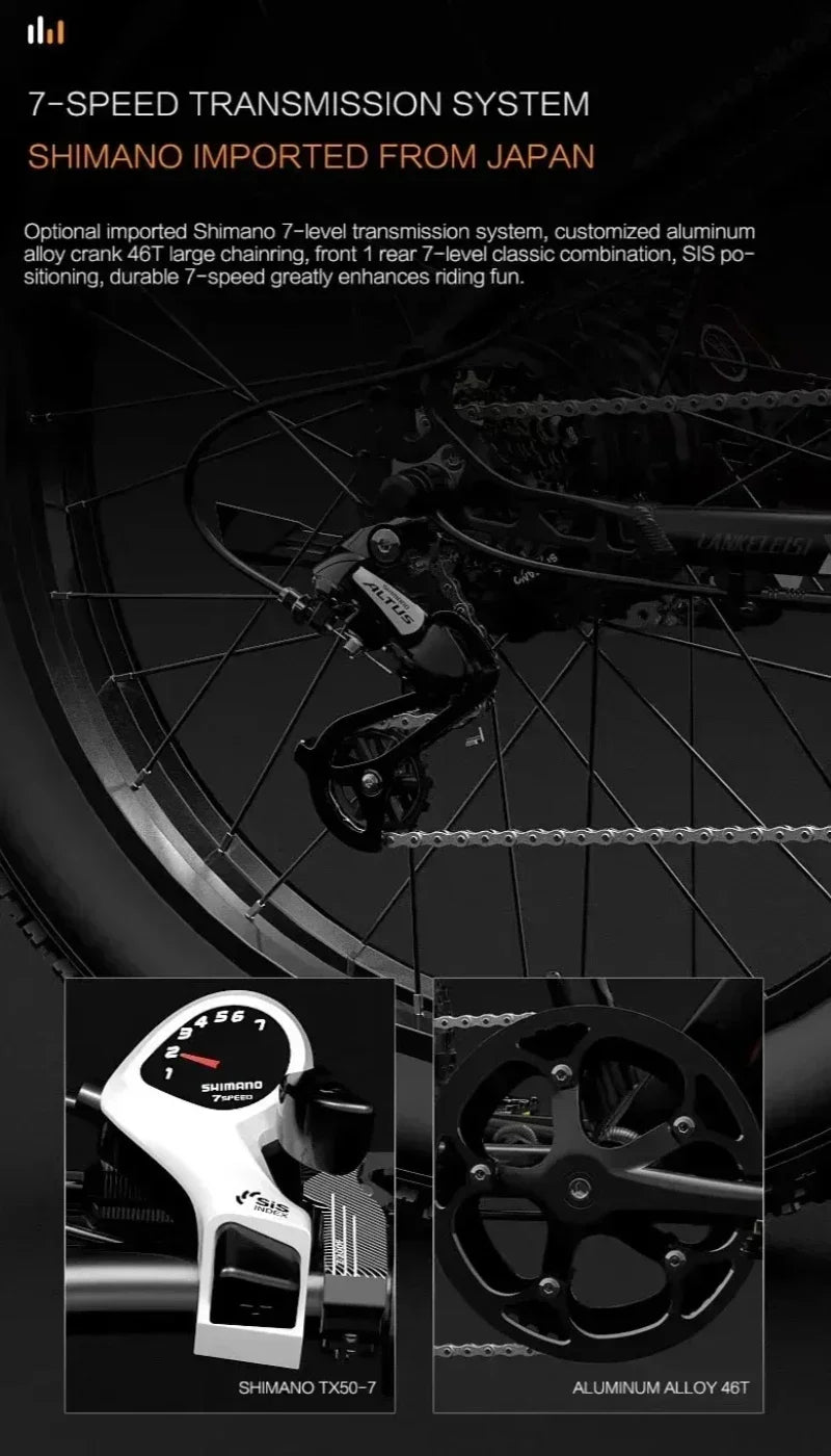 all-terrain Electric Bike adult auxiliary Electric Bicycle 2000W motor 48V 20AH battery 26*4.0 fat tire mountain E-Bike 52KM/H