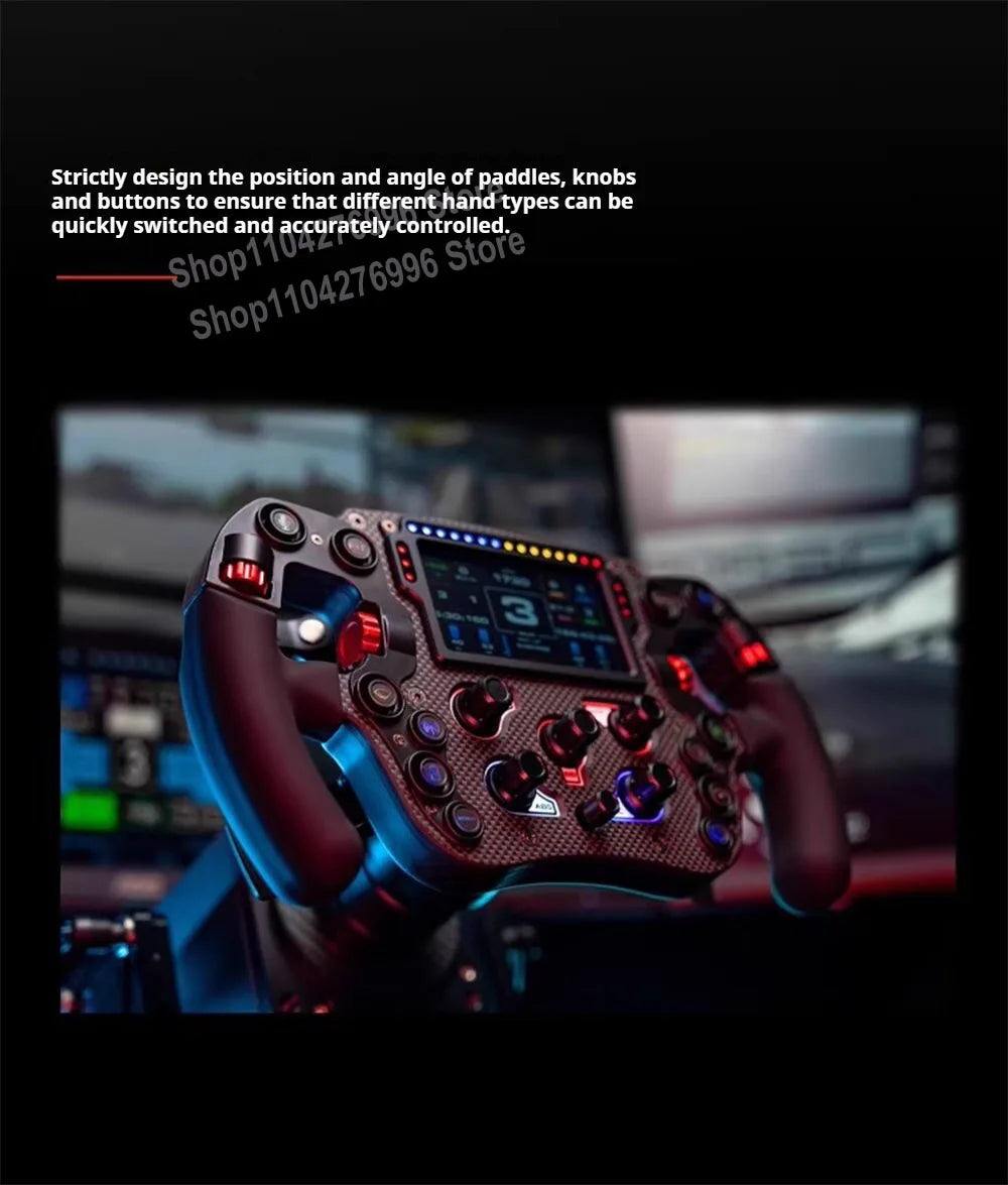 PC Formula Steering Wheel Racing Simulator Steering Wheel Carbon Fiber Steering Wheel with 4.3" Display For Simagic FX PRO