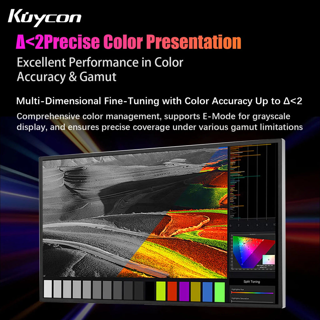 Kuycon G32P Computer Monitor 32 Inch 6K UHD LED PC Display 99%sRGB IPS Monitor Eyecare Anti-glare Screen G-sync VESA Compatible
