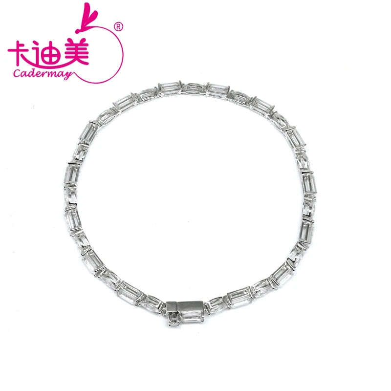 CADERMAY 2022 New In Style Custom Moissanite Chain 14k Bracelet For Man And Women Unisex Marquise and Emerald Cut Fashion