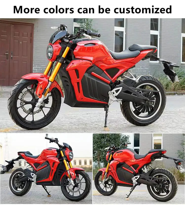 New Arrival High Quality 17 Inch V8 Racing Electric Motorcycle 2000W 3000W Hub Motor Colorful Two-Wheel Scooter for Adults
