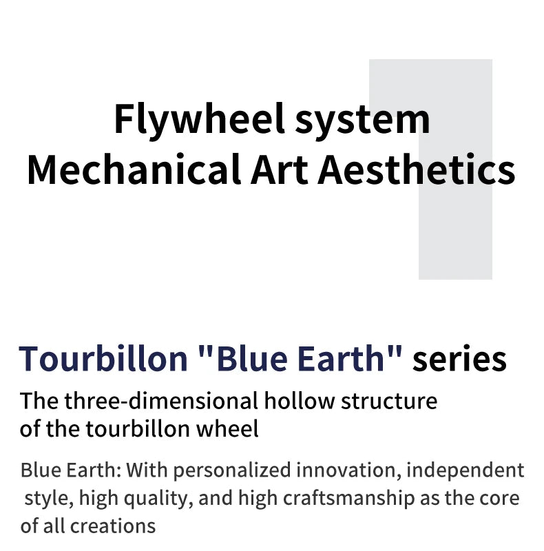 IDEAL KNIGHT Real Tourbillon Automatic Watches for Men 43mm Large Dial Blue Earth Series High-end Luxury Brand Mechanical Watch