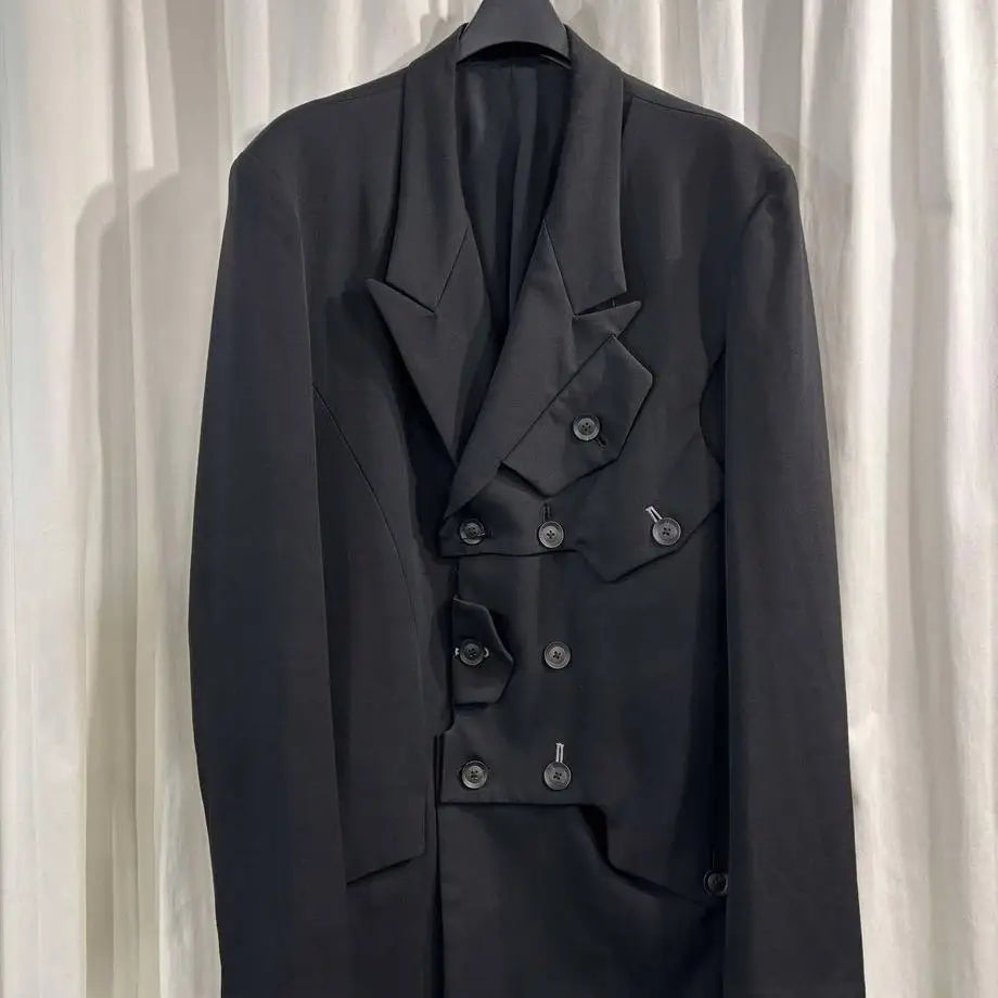 TOP-YAMAMOTO ® Dark Style Double-Police Jacket - Loose Fit Design for Men and Women, With a Unique and Unconventional Look