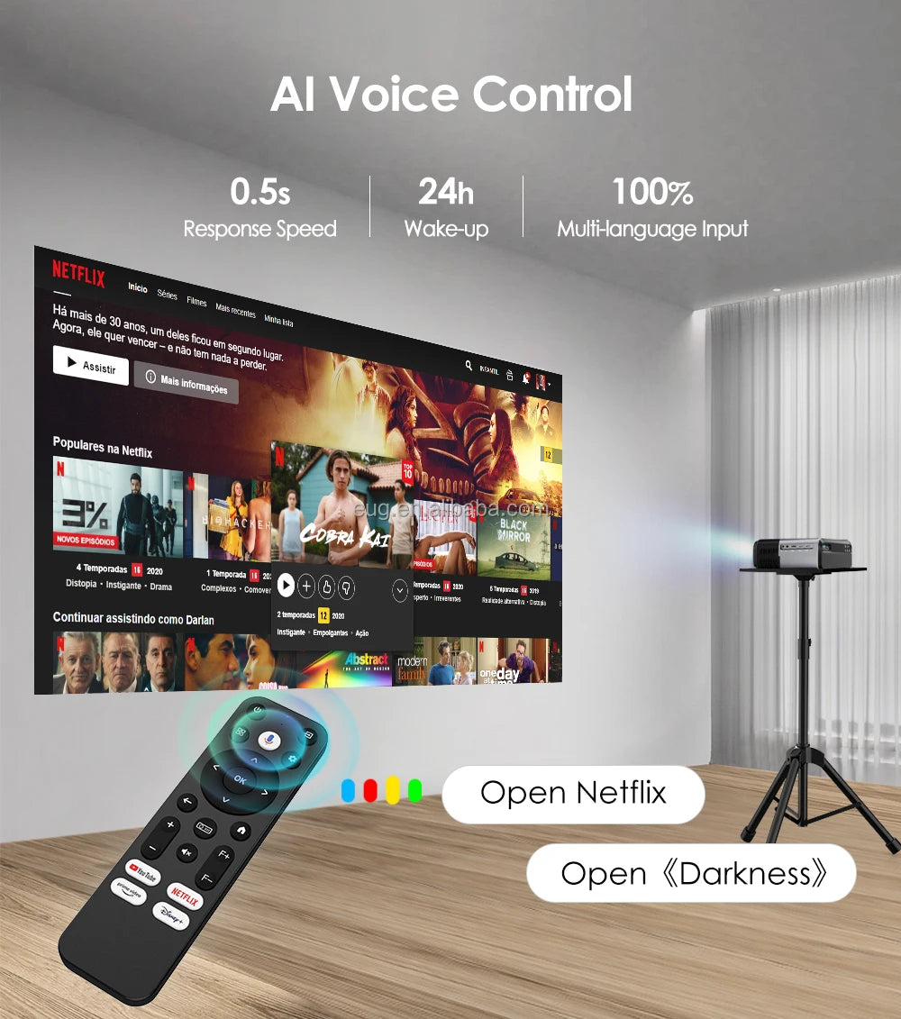 For Android 11 Smart LED Beamer Full HD Screen Video 1080P Mini LCD Home Smart Projector