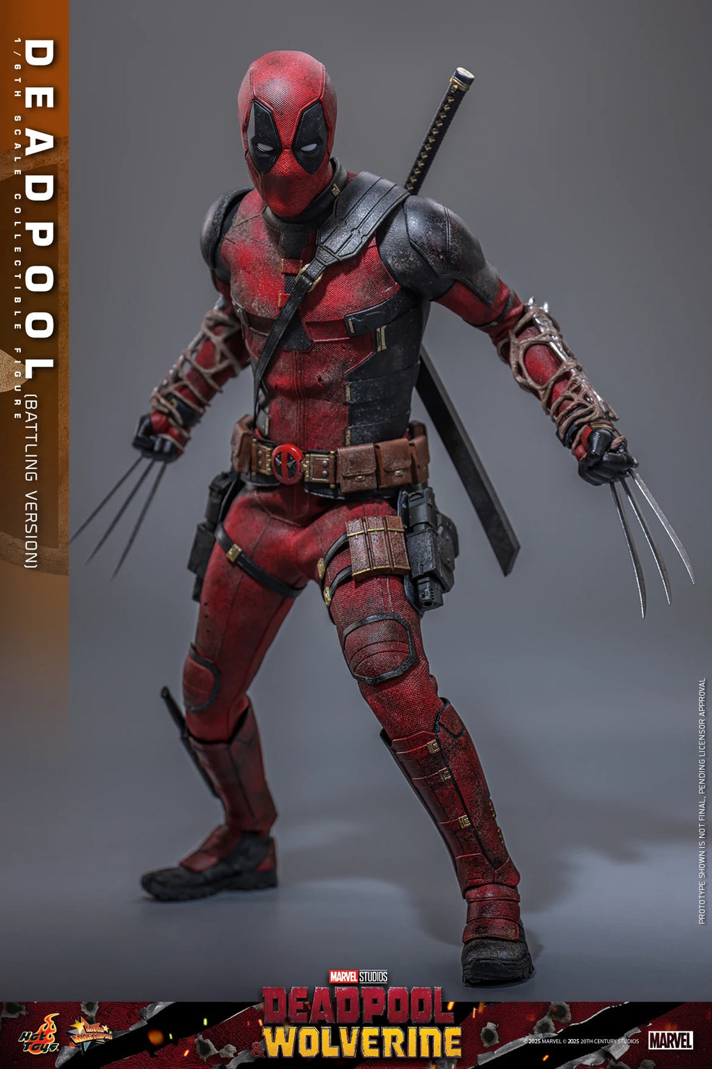 New Original Marvel Deadpool Wolverine MMS782 Battle Damage Version Action Figure Toys Gifts Collection