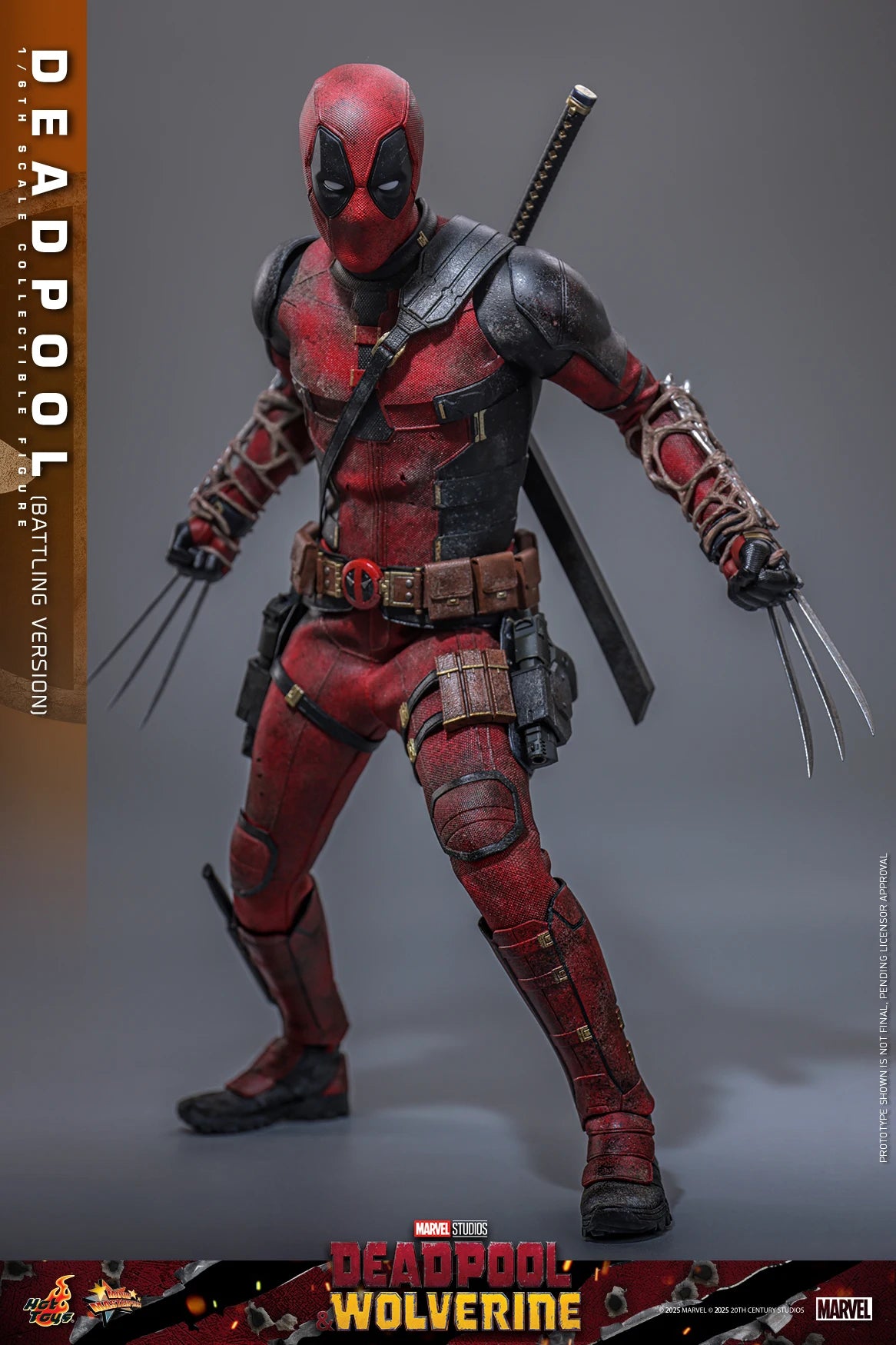 New Original Marvel Deadpool Wolverine MMS782 Battle Damage Version Action Figure Toys Gifts Collection