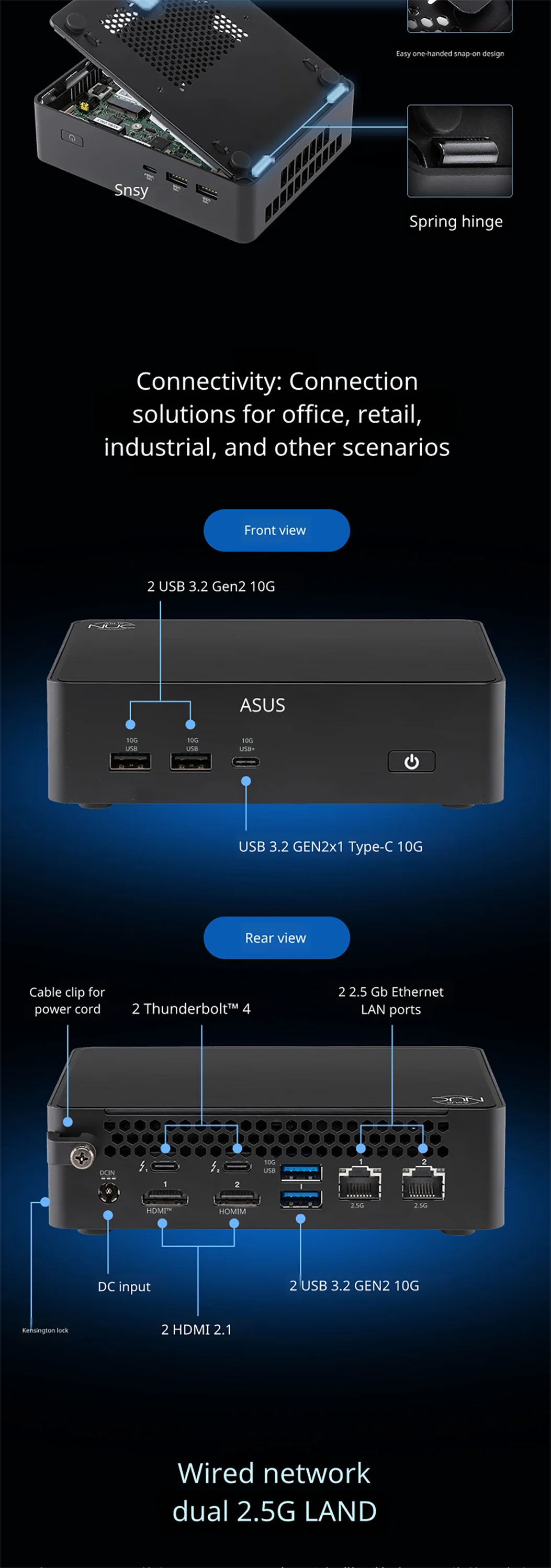 ASUS NUC16 Pro Ultra X7 358H Mini PC 32GB LPDDR5X 1TB SSD Intel Arc B390 WiFi7 Dual 2.5G LAN AI Desktop 4K Gaming Computer