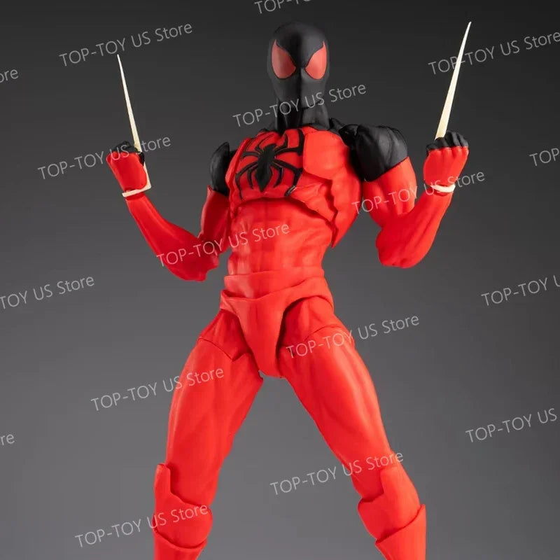 In Stock: Mess Toys Spider-Man Symbiote Suit & Scarlet Spider Anime Action Figures - Collectible Gift Set