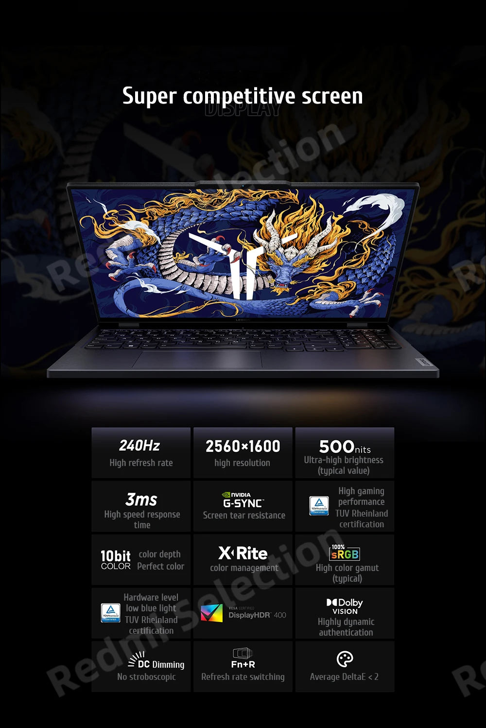 Lenovo Legion Y9000P 2024 E-sports Gaming Laptop Intel Core i9-14900HX RTX 4060/RTX 4090 16 inch 2.5K 240Hz Game Notebook PC