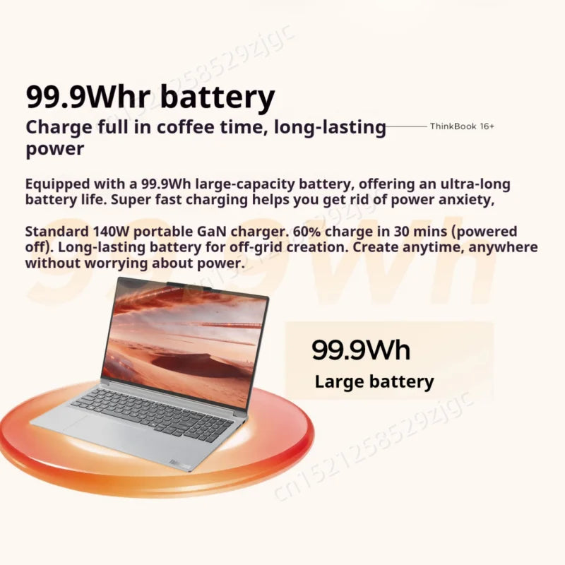 Lenovo ThinkBook 16+ Laptop 2026 Intel Ultra X7 358H Win 11Pro 32GB 1TB SSD Intel Arc B390 3.2K IPS Screen 165Hz Notebook PC