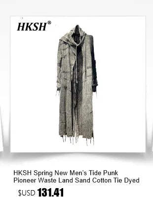 HKSH Autumn New Men Tide Dark Vintage Stylish Damage Waxed Denim Pants Handmade Hole High Street Jeans Straight Chic Ins HK17722