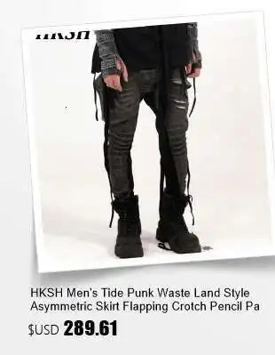 HKSH Men New RO High Street Double Line Zipper Cotton Jeans Casual Long Denim Flare Pants Personalized Streetwear Fashion HK3908