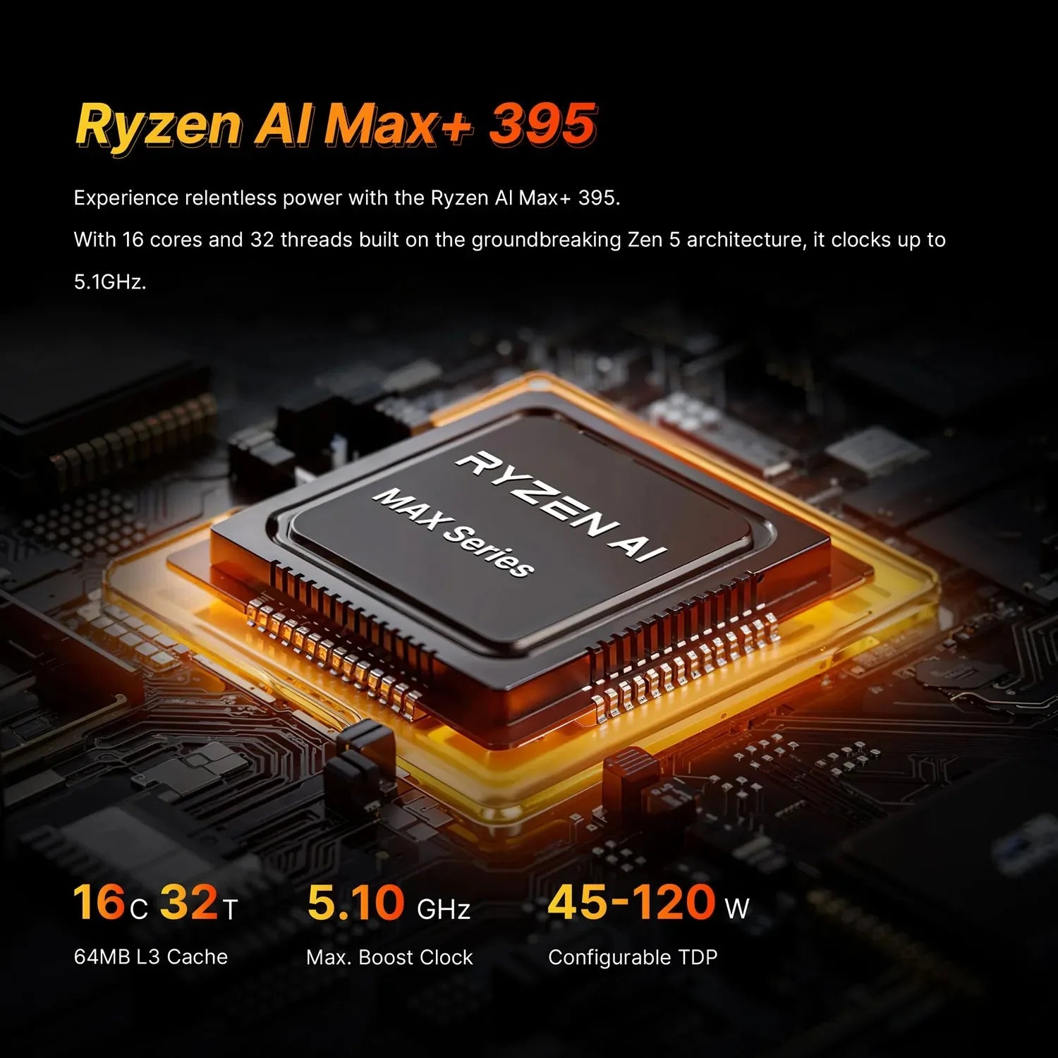 Bosgame M5 AI Mini PC AMD Ryzen AI Max+ 395 LPDDR5X 128GB 8000MHz 2*M.2 2280 SSD 2.5GbE WiFi7 BT5.2 USB4 Mini Gaming Computer