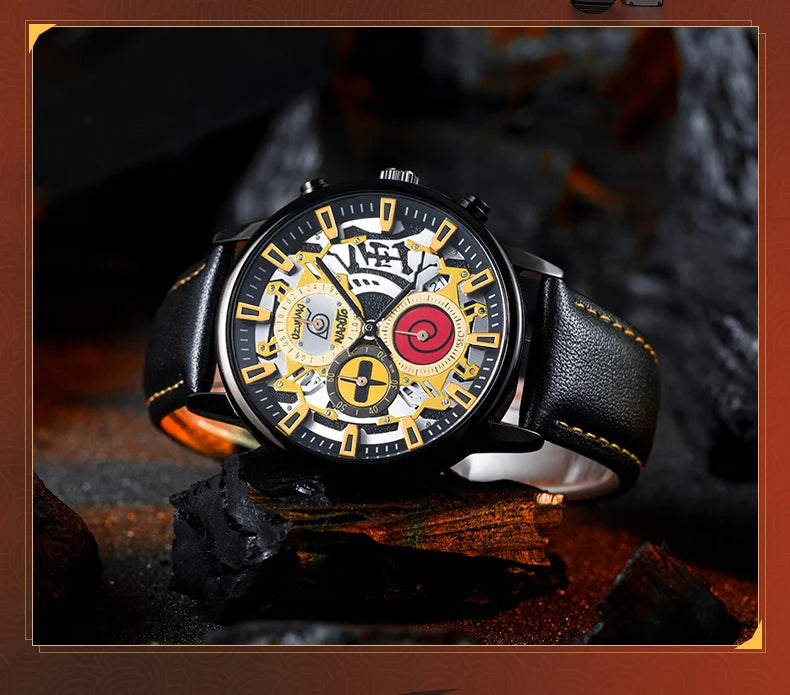 Anime Watch Naruto Uchiha Sasuke Cosplay Men's Travel Matching Waterproof Watch Birthday Gift