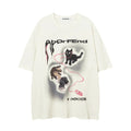 Hip Hop Streetwear Summer T Shirt Men Anime Cartoon T-shirt Casual Loose Half Sleeve Round Neck Pure Cotton Tops Tees Couple