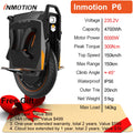 Original Inmotion P6 235V 4200Wh High-capacity Battery 6000W Motor Power Top Speed 150km/h New Version Inmotion P6 E Wheel