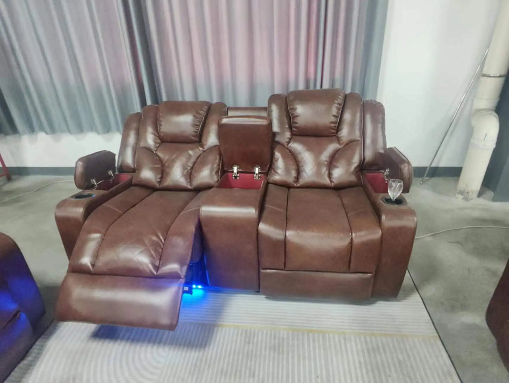 sofas modernos smart Living Room sofas home Furniture set Electric Recliner Sofa Set with usb Power led Leather sectional couch