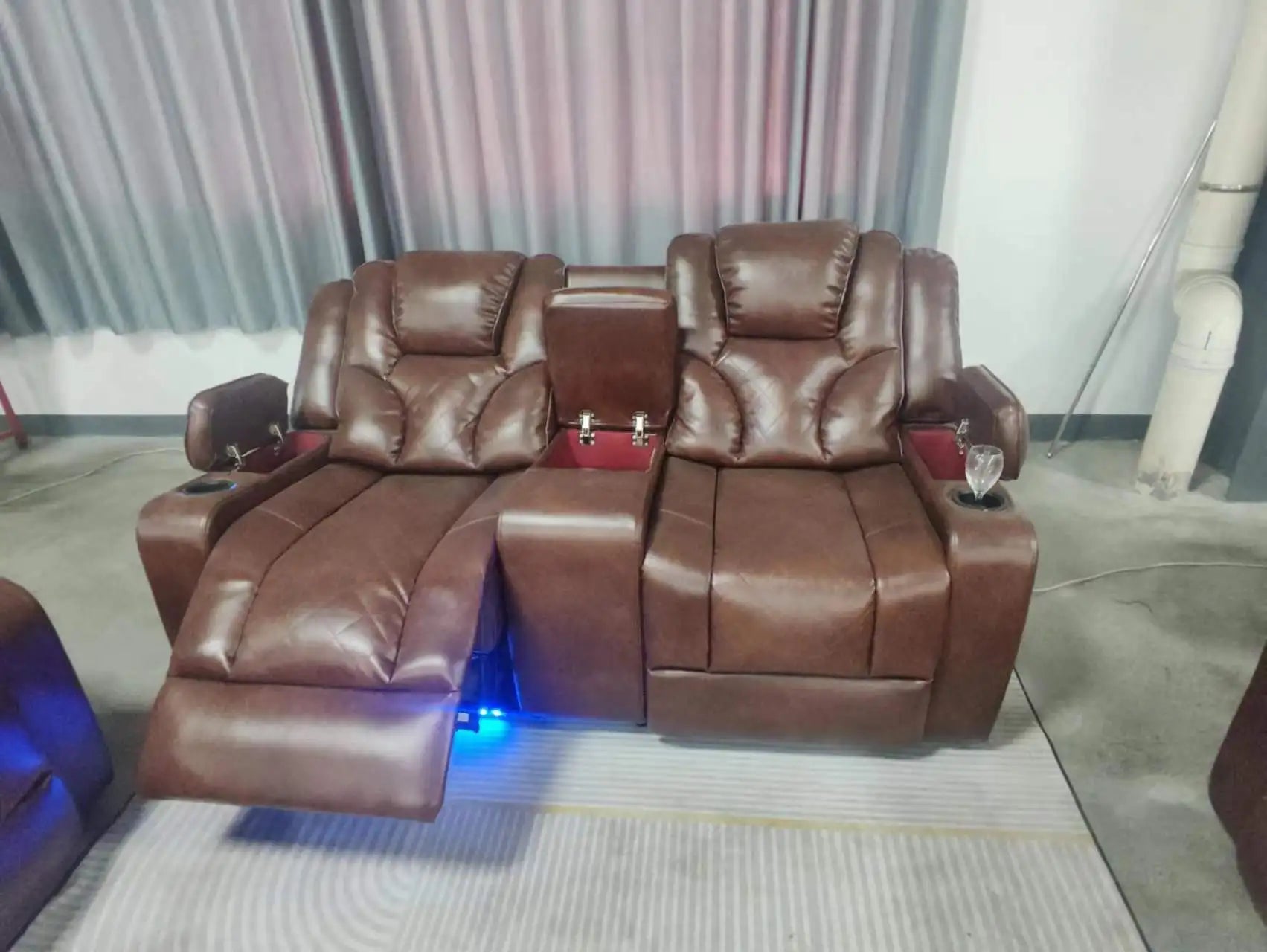 sofas modernos smart Living Room sofas home Furniture set Electric Recliner Sofa Set with usb Power led Leather sectional couch